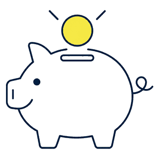 貯金箱にコインが入る