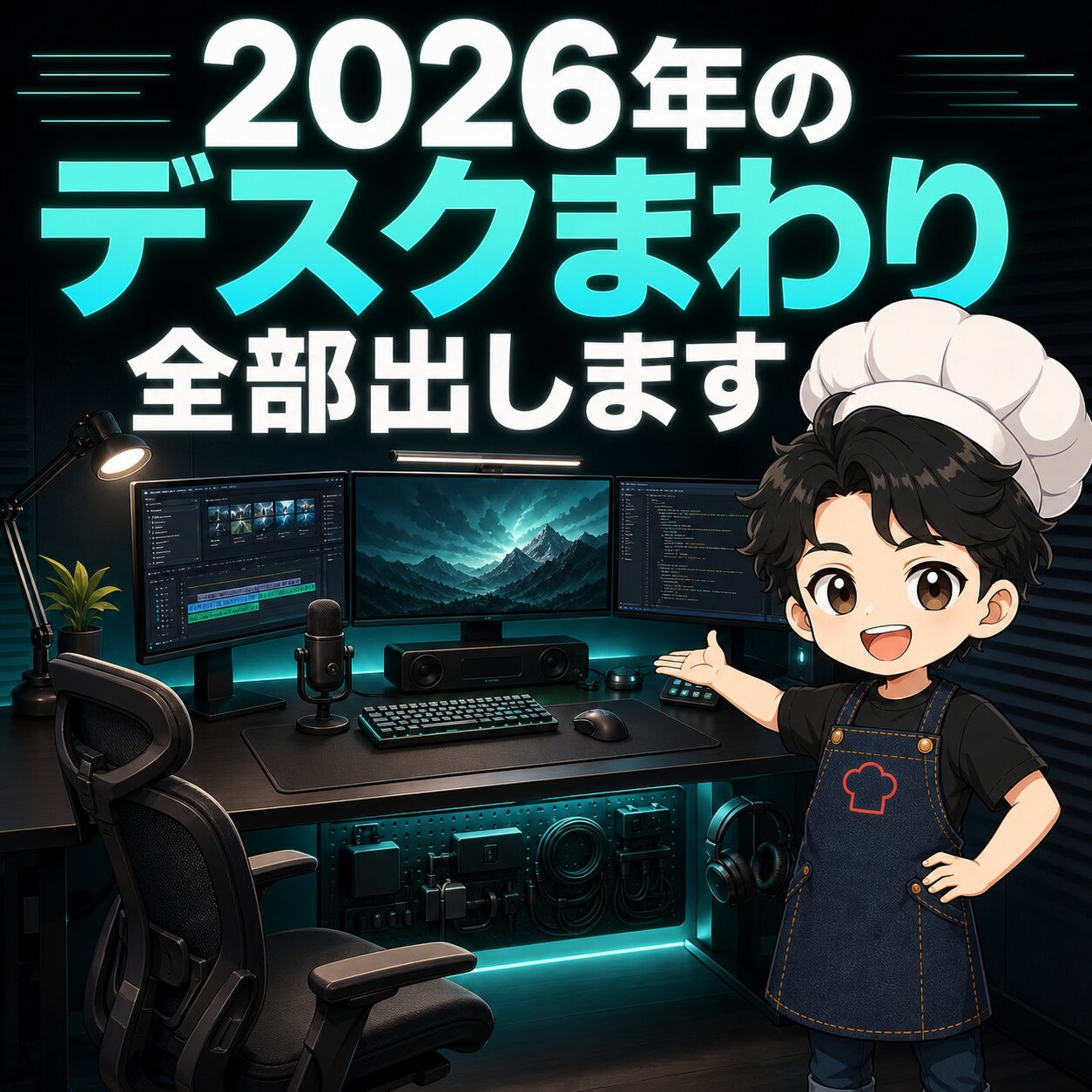 2026年のデスクまわり全体を示すインフォグラフィック