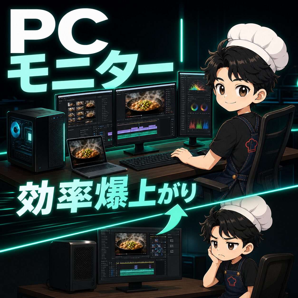 PCとモニター環境のインフォグラフィック