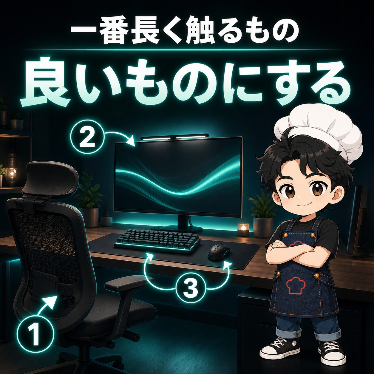 一番長く触る道具から良いものにする考え方のインフォグラフィック