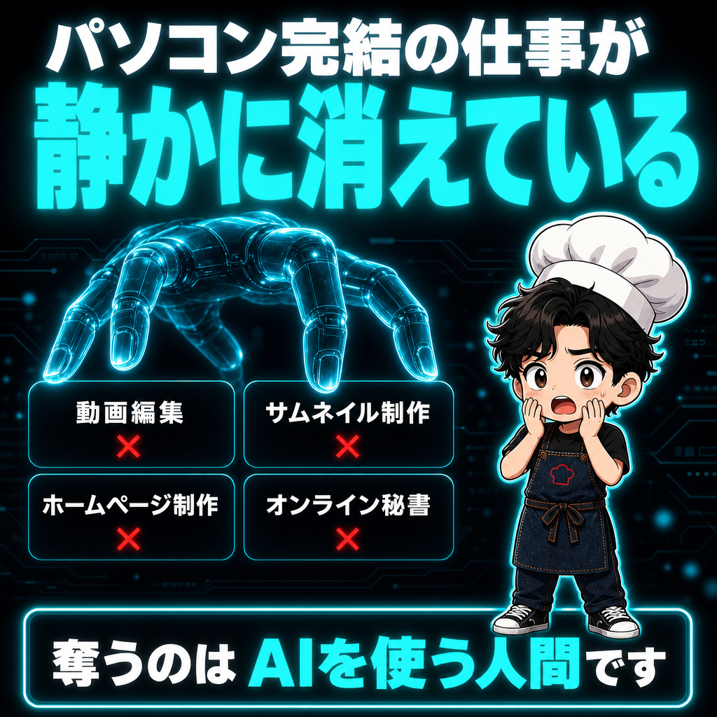 パソコン完結の仕事が静かに消えている図解