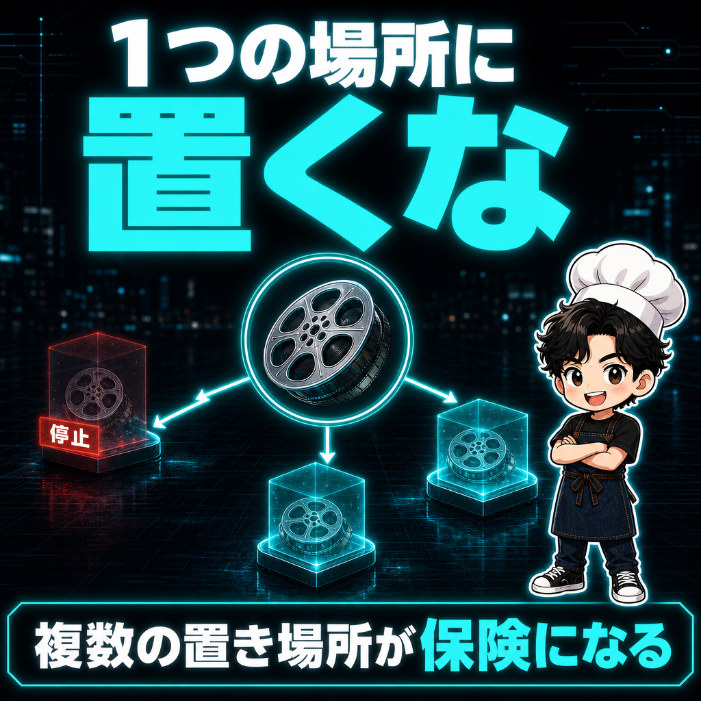 1つの場所に置くな。複数の置き場所が保険になる