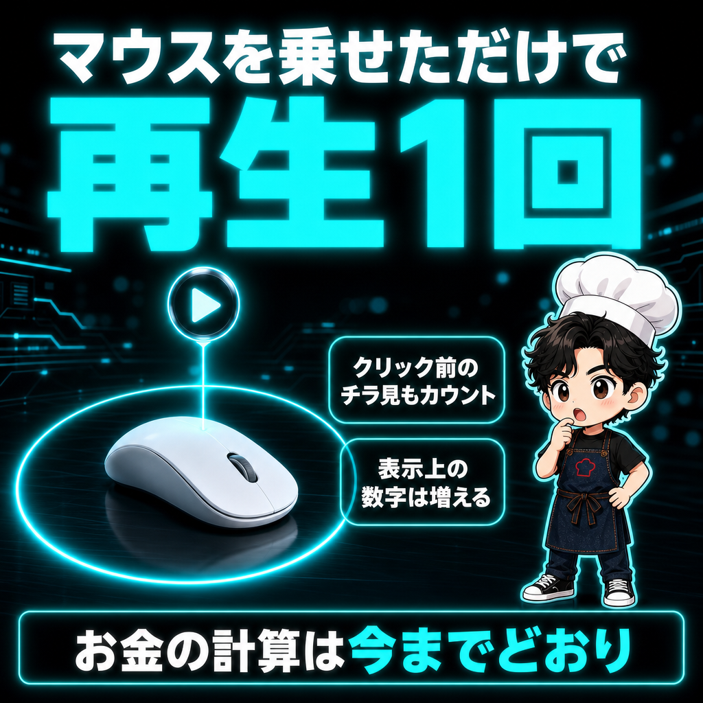 マウスを乗せただけで再生1回の図解