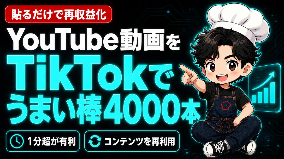 YouTube動画をTikTokでうまい棒4000本