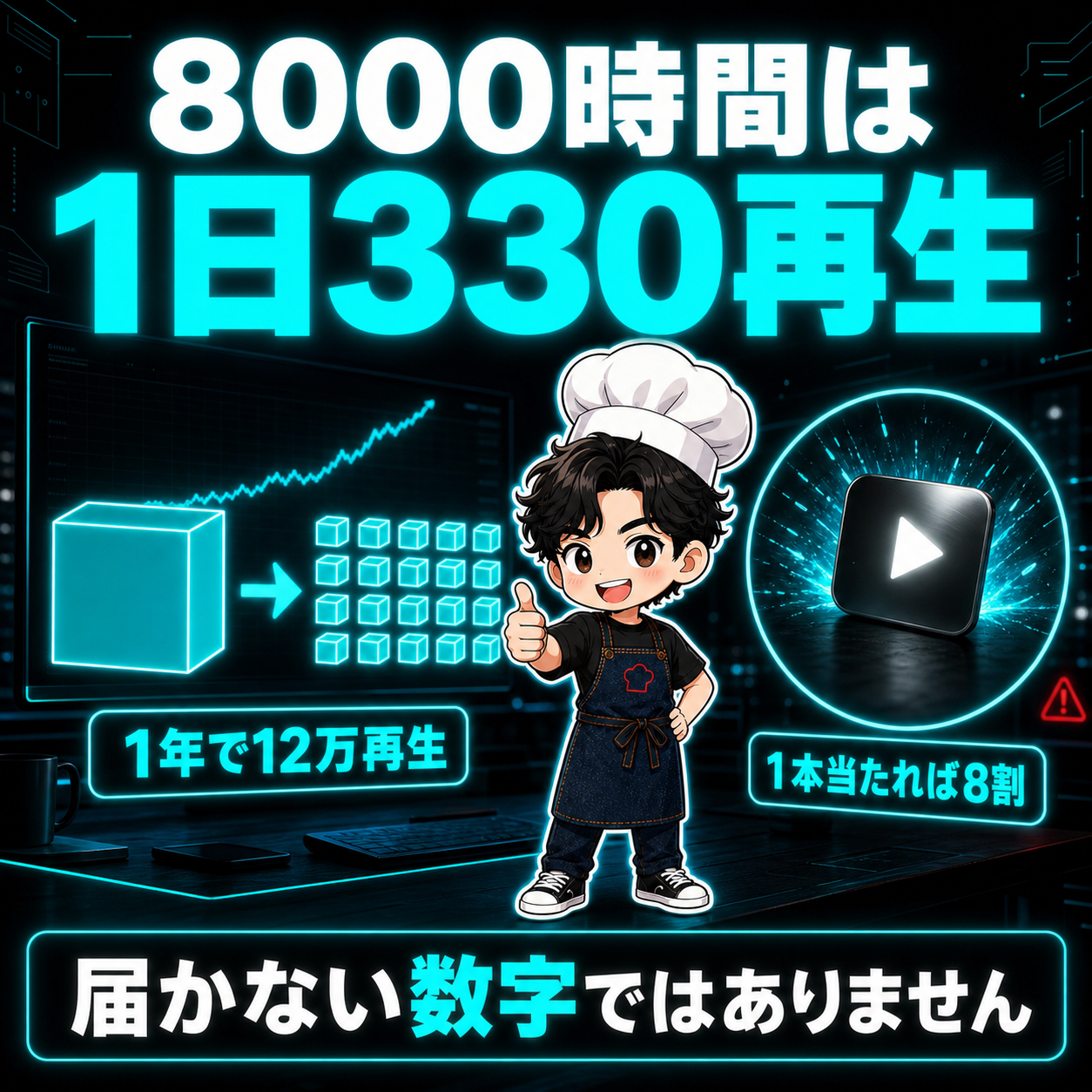 8000時間は1日330再生