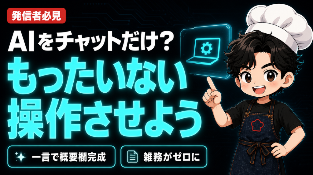 【AI活用】AIを「チャットだけ」で使っている人、本当にもったいないです。