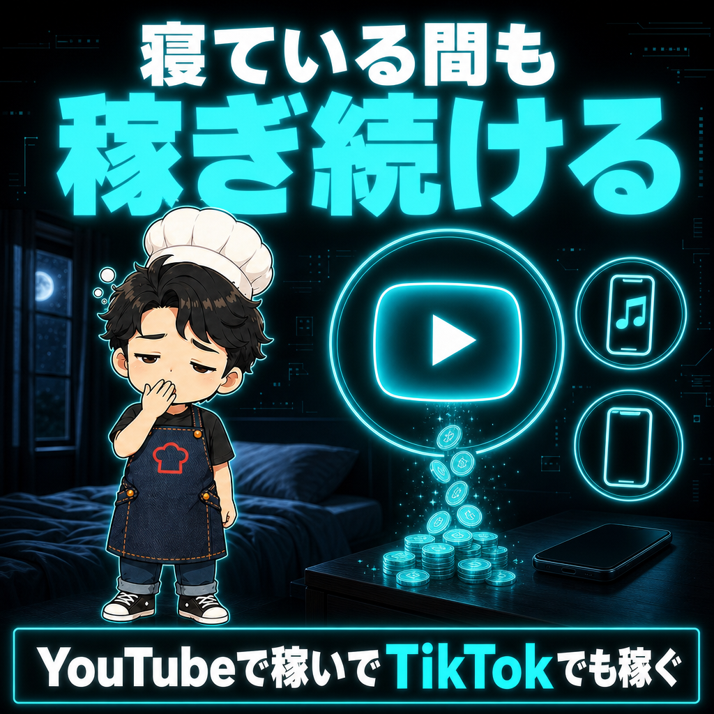 寝ている間も稼ぎ続ける。YouTubeで稼いでTikTokでも稼ぐ