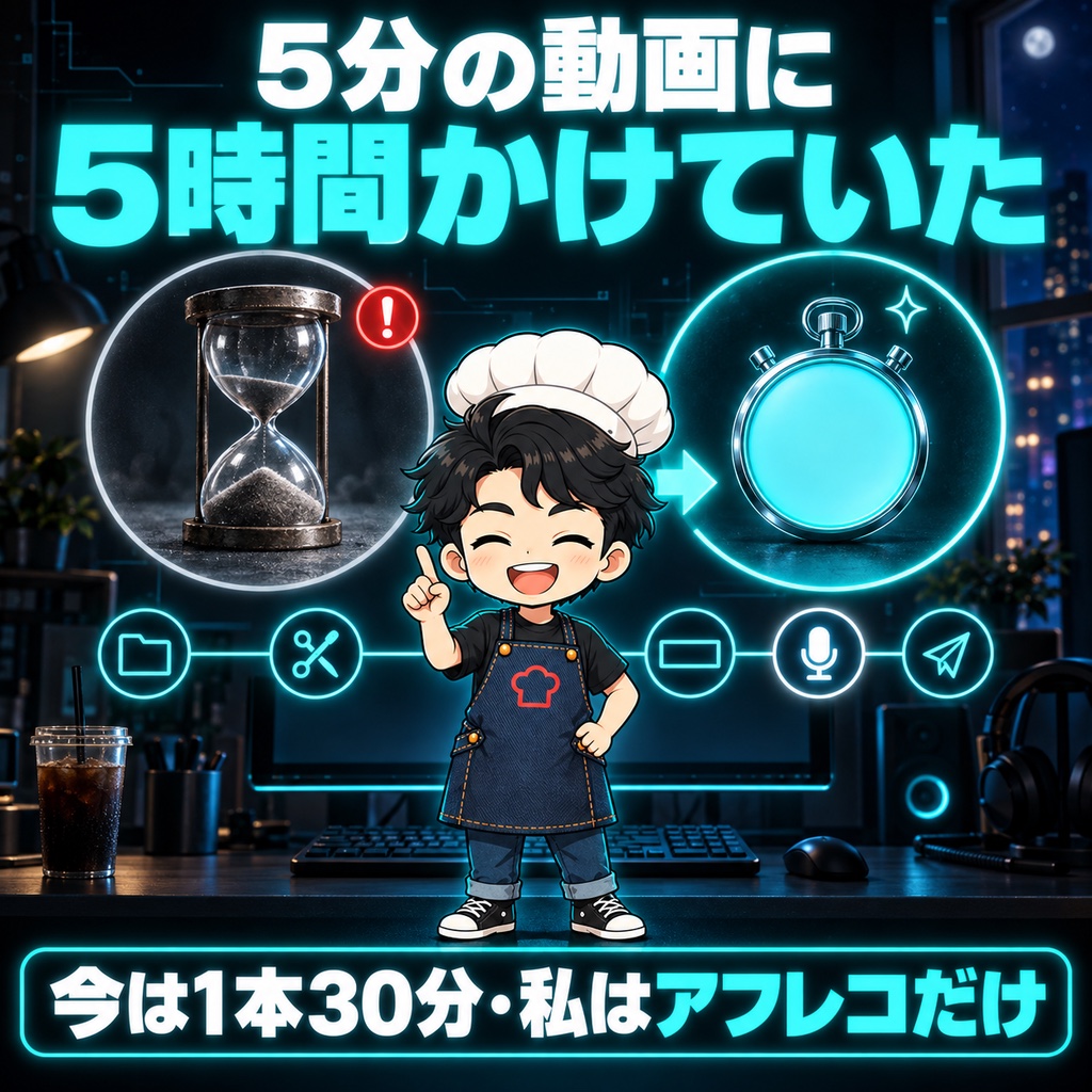 5分の動画に、5時間かけていた