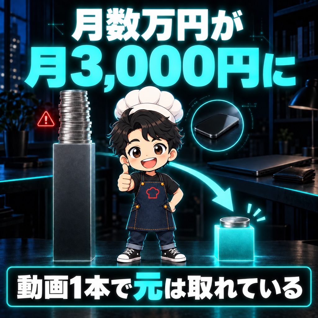 月数万円が、月3,000円になった