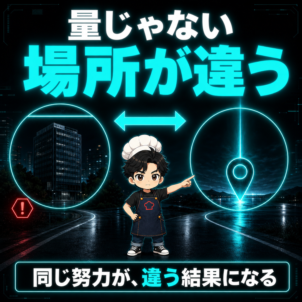 量じゃない、場所が違う。同じ努力が違う結果になる