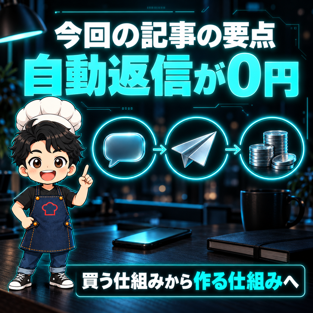 今回の記事の要点：自動返信が0円