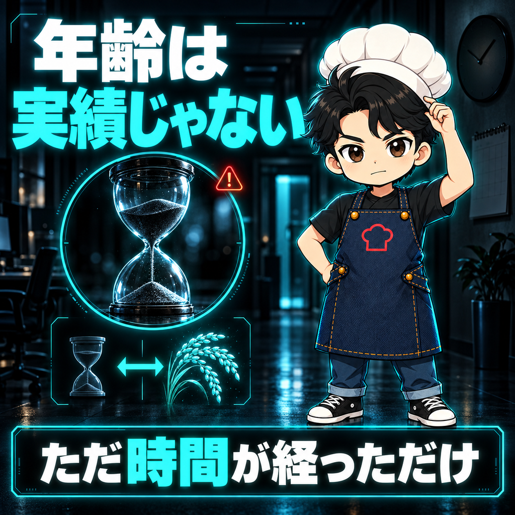 年齢は実績じゃない。ただ時間が経っただけ