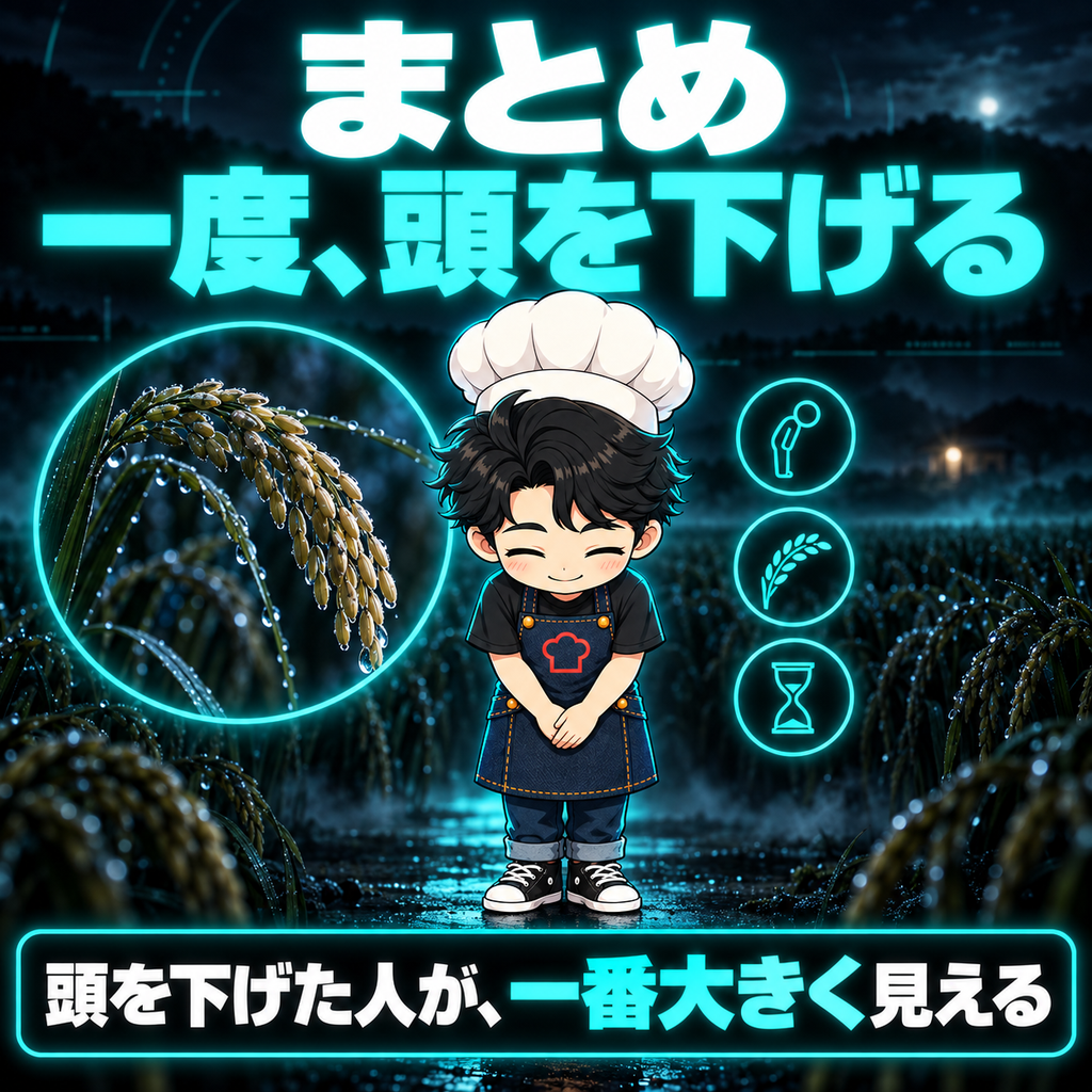 まとめ：一度、頭を下げる。頭を下げた人が、一番大きく見える