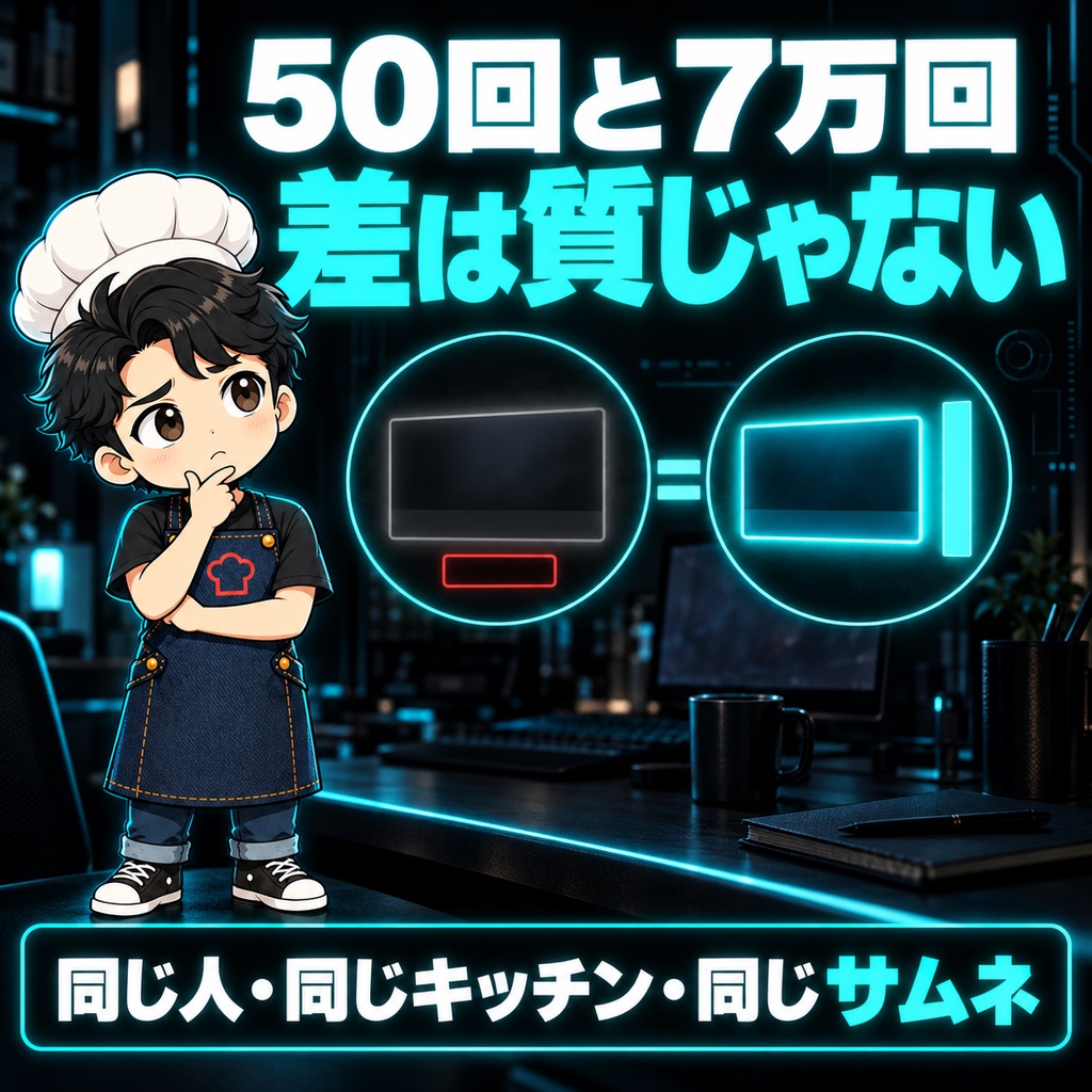 50回と7万回。差は「クオリティ」じゃない