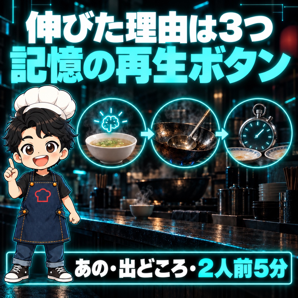 伸びた理由は3つ。「あの」「出どころ」「2人前5分」