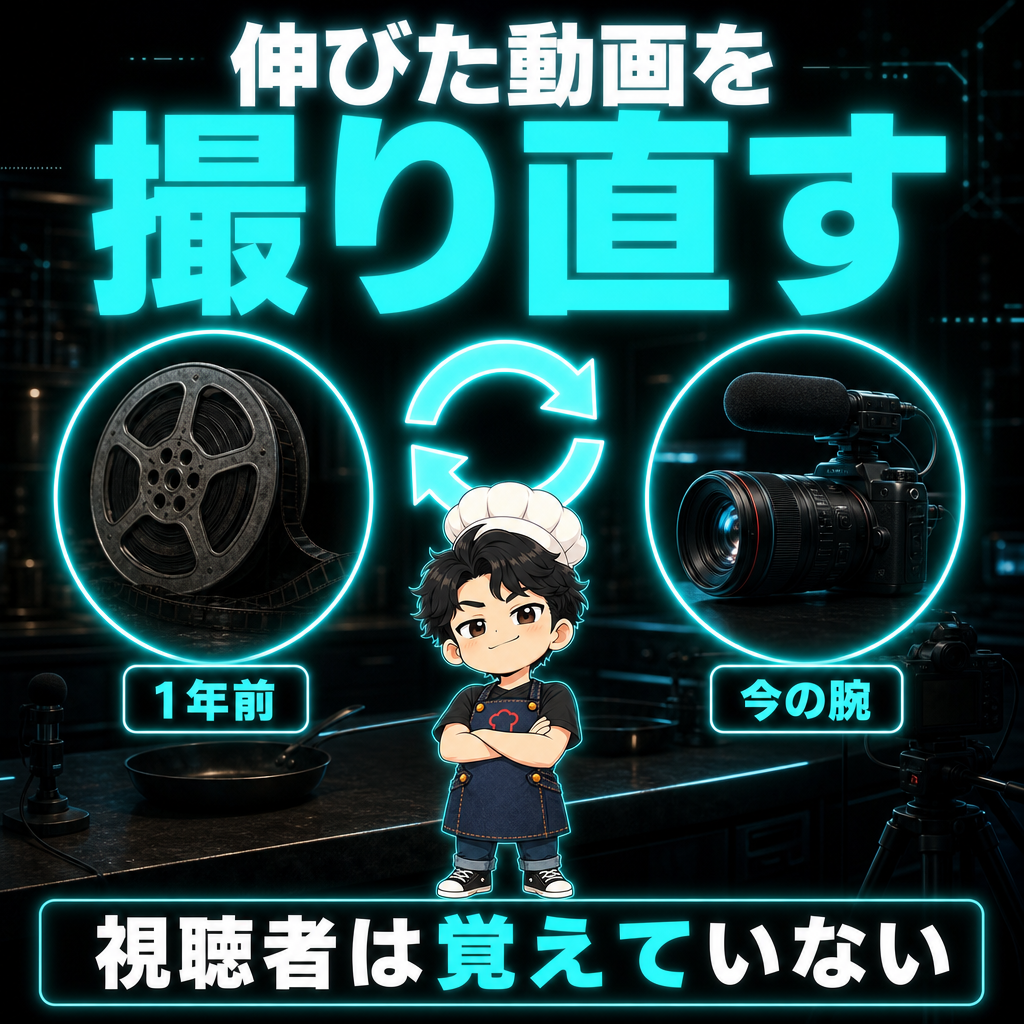 伸びた動画を今の腕で撮り直す