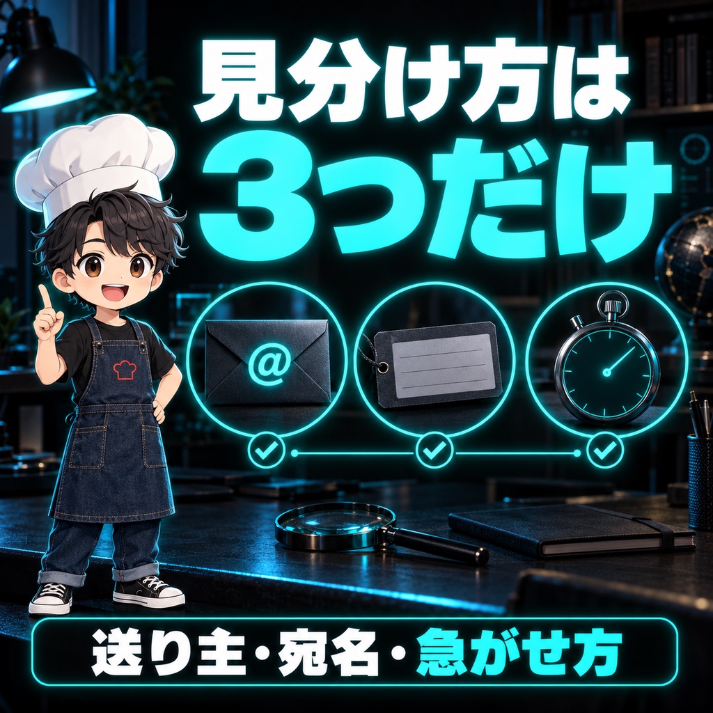 見分け方は3つだけ。送り主・宛名・急がせ方