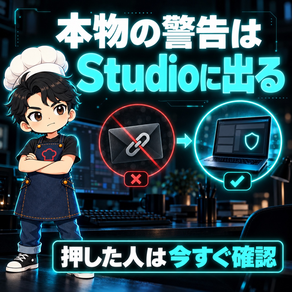 本物の警告はYouTube Studioにしか出ない。押してしまった人の対処法
