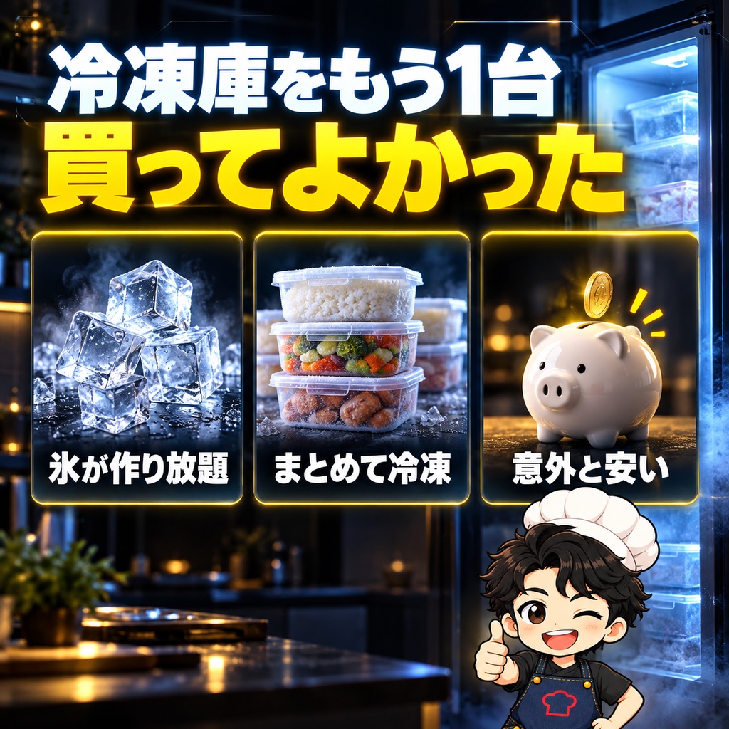 【2位】キッチン|2台目の冷凍庫