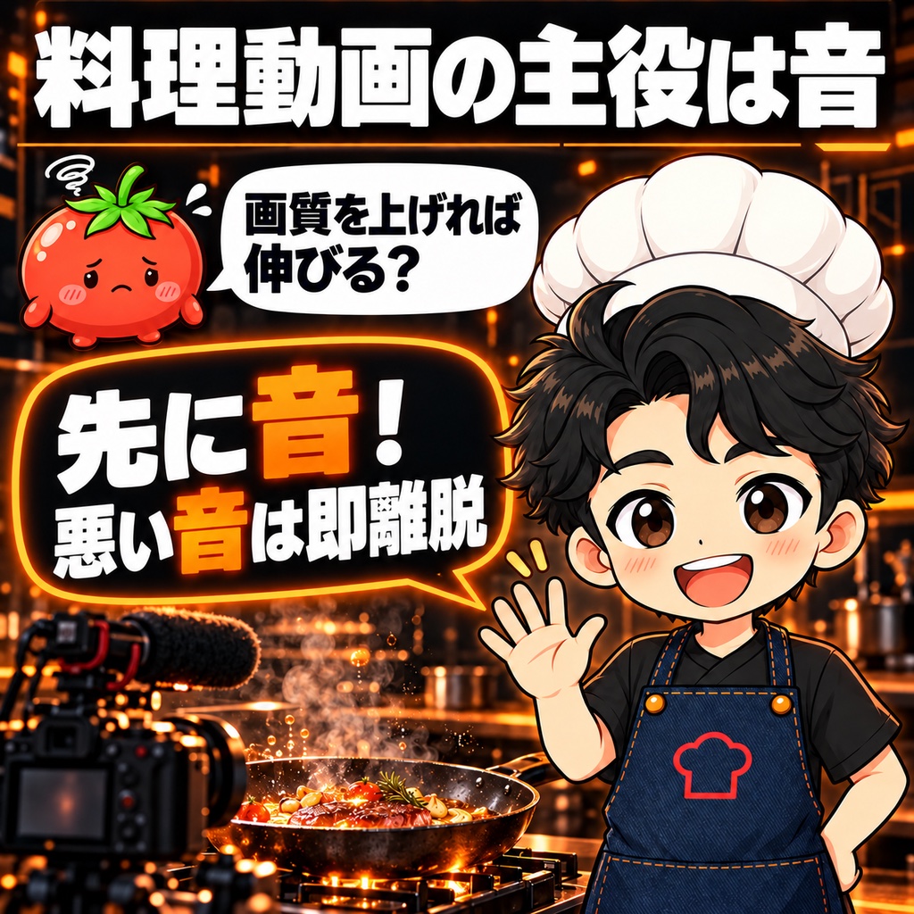 料理動画の主役は音:画質より先に音。悪い音は即離脱
