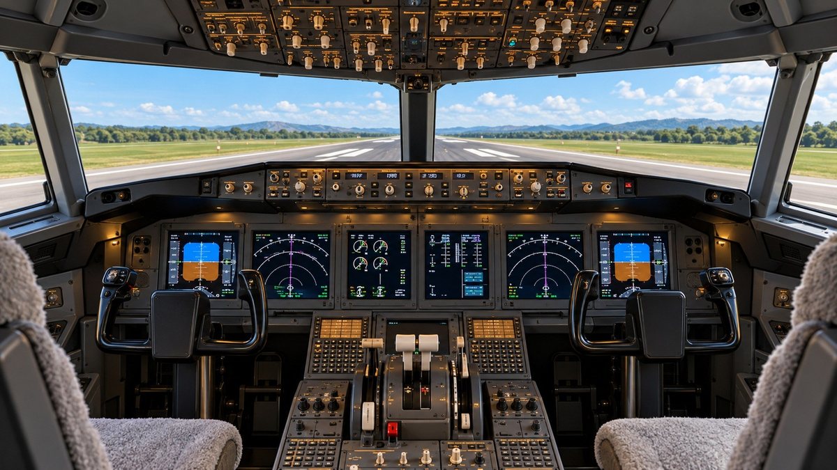 飛行機のコックピットのイメージ