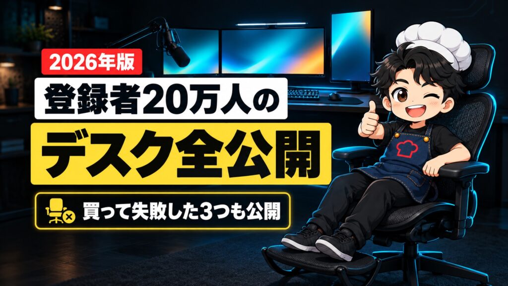 【2026年版】登録者20万人のYouTuberのデスクまわり28点。買って失敗した3つも全部見せます。