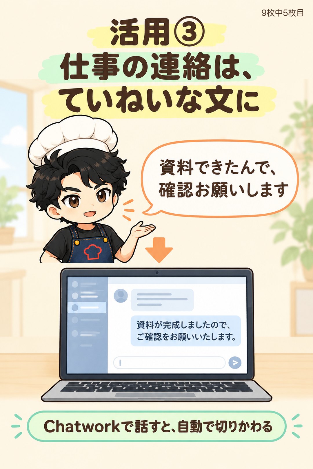 活用③ 仕事の連絡は、ていねいな文に