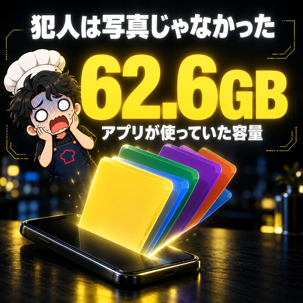 iPhoneの容量を食っていたのは、写真でも動画でもなく「アプリの中の控え」だった