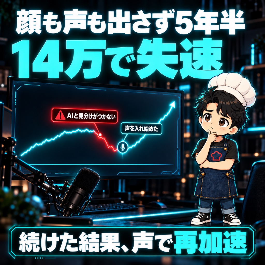 顔も声も出さずに5年半。約14万人で伸びが鈍った話