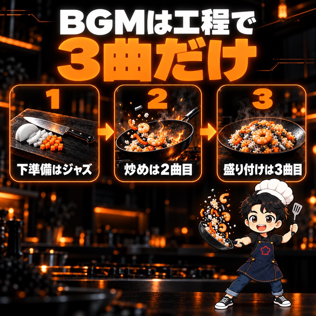 料理動画にBGMはどう入れる?爆音で失敗した私の「3曲の決まり」