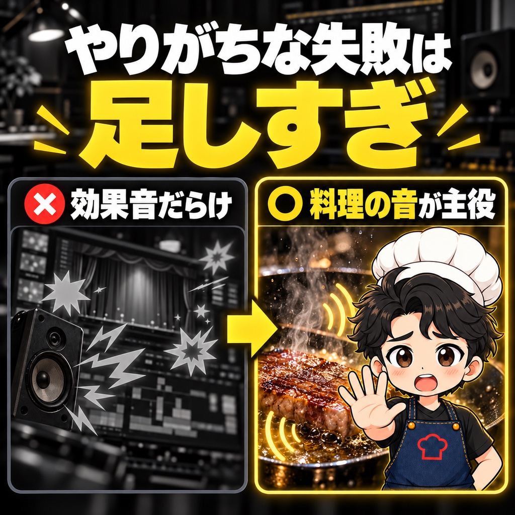 料理動画の編集でやりがちな失敗は？オープニング・効果音・音量の「足しすぎ」