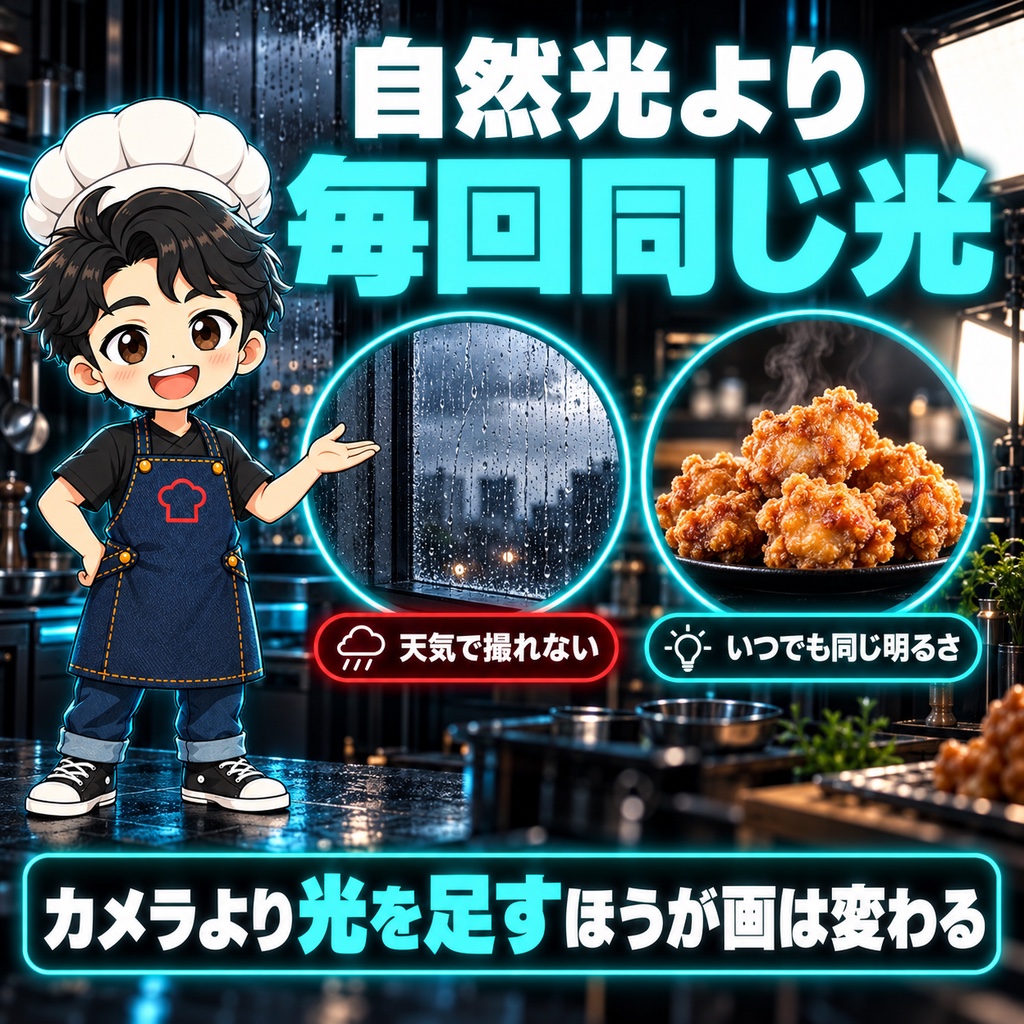 料理撮影の照明は自然光と照明、どっちがいい？私が「毎回同じ光」を選んだ理由