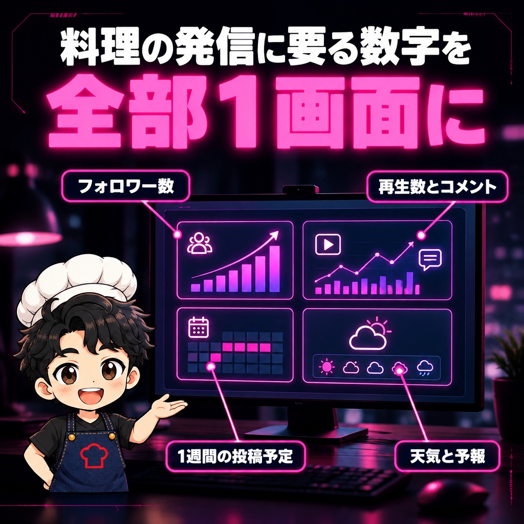 料理の発信に要る数字を、全部1画面に集めた「コックピット」